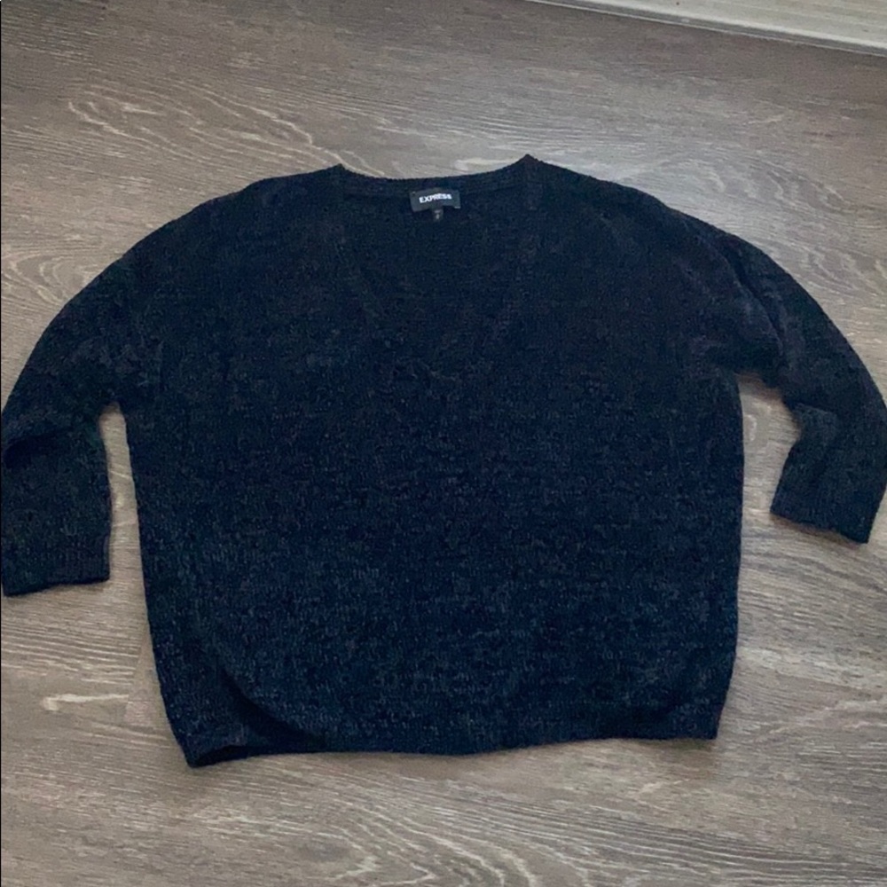 Express Chenille Black Sweater - Picture 4 of 8